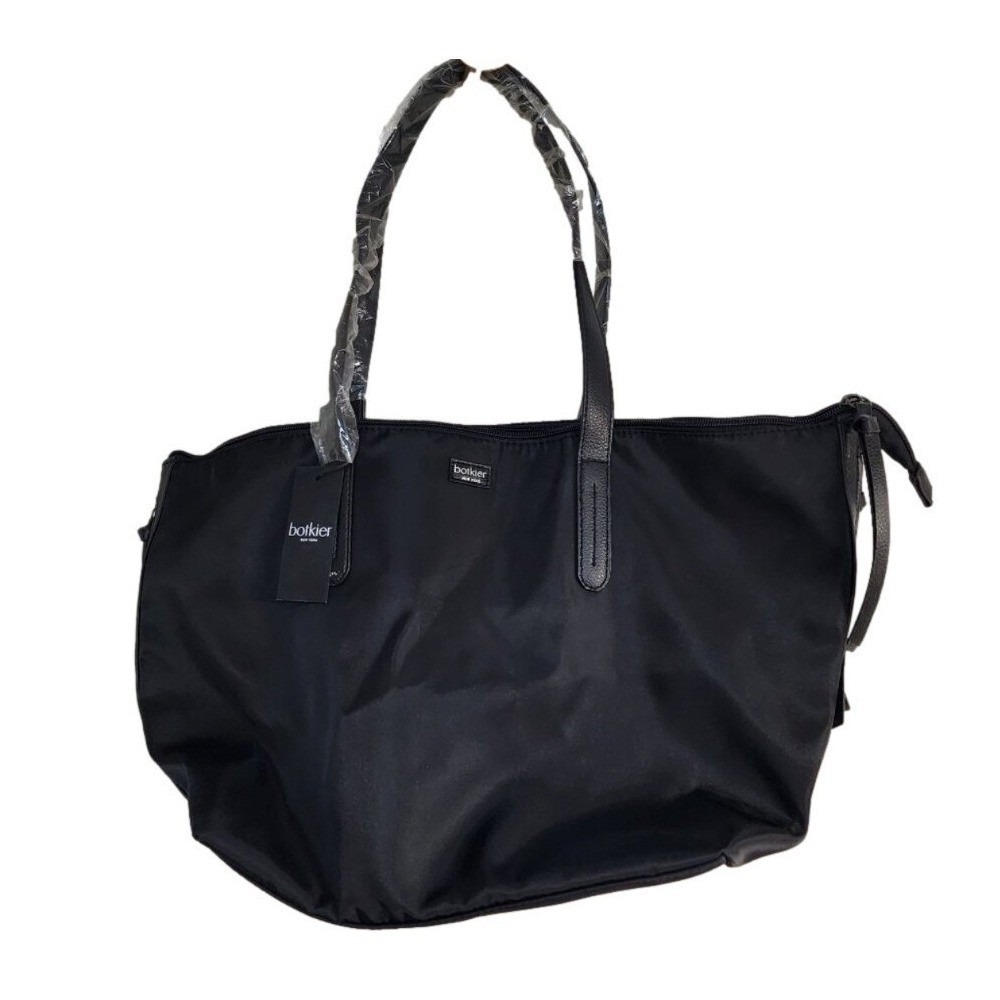 Botkier Black Nylon Large Tote Shoulder Travel Bag Side Zip Accents NWT